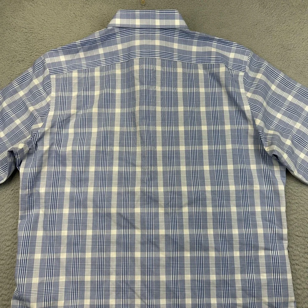 Banana Republic Shirt Mens Large Blue Plaid Camden Fit Non-Iron Long‎ Sleeve